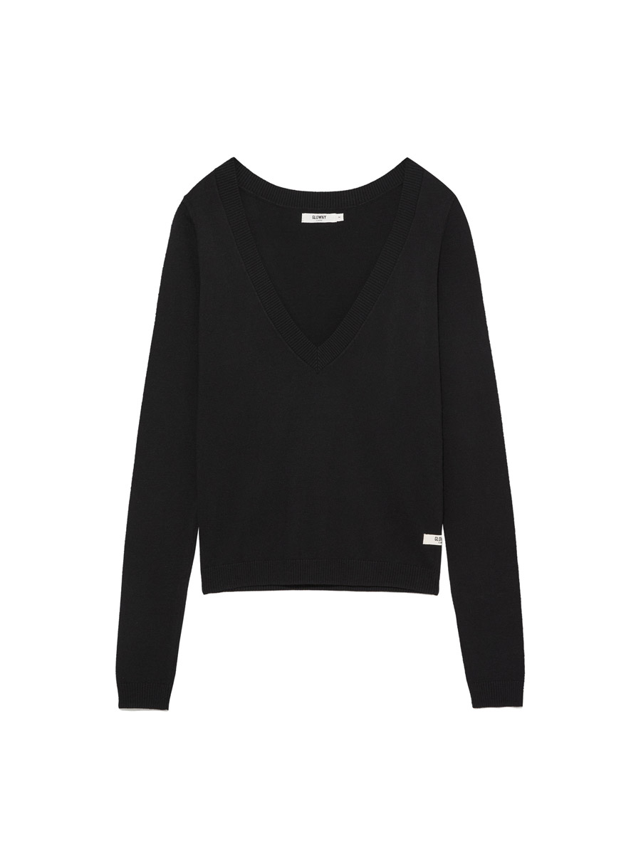 글로니(GLOWNY) G DEEP V-NECK KNIT (BLACK) - 사이즈 & 후기 | 무신사
