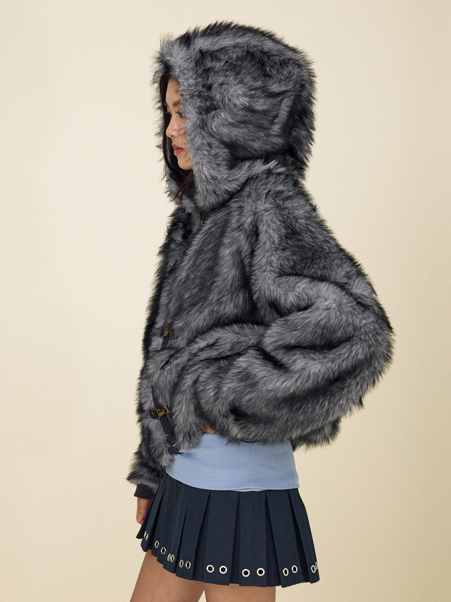 MUSINSA | GLOWNY MOOR REVERSIBLE FUR JACKET (CHARCOAL)
