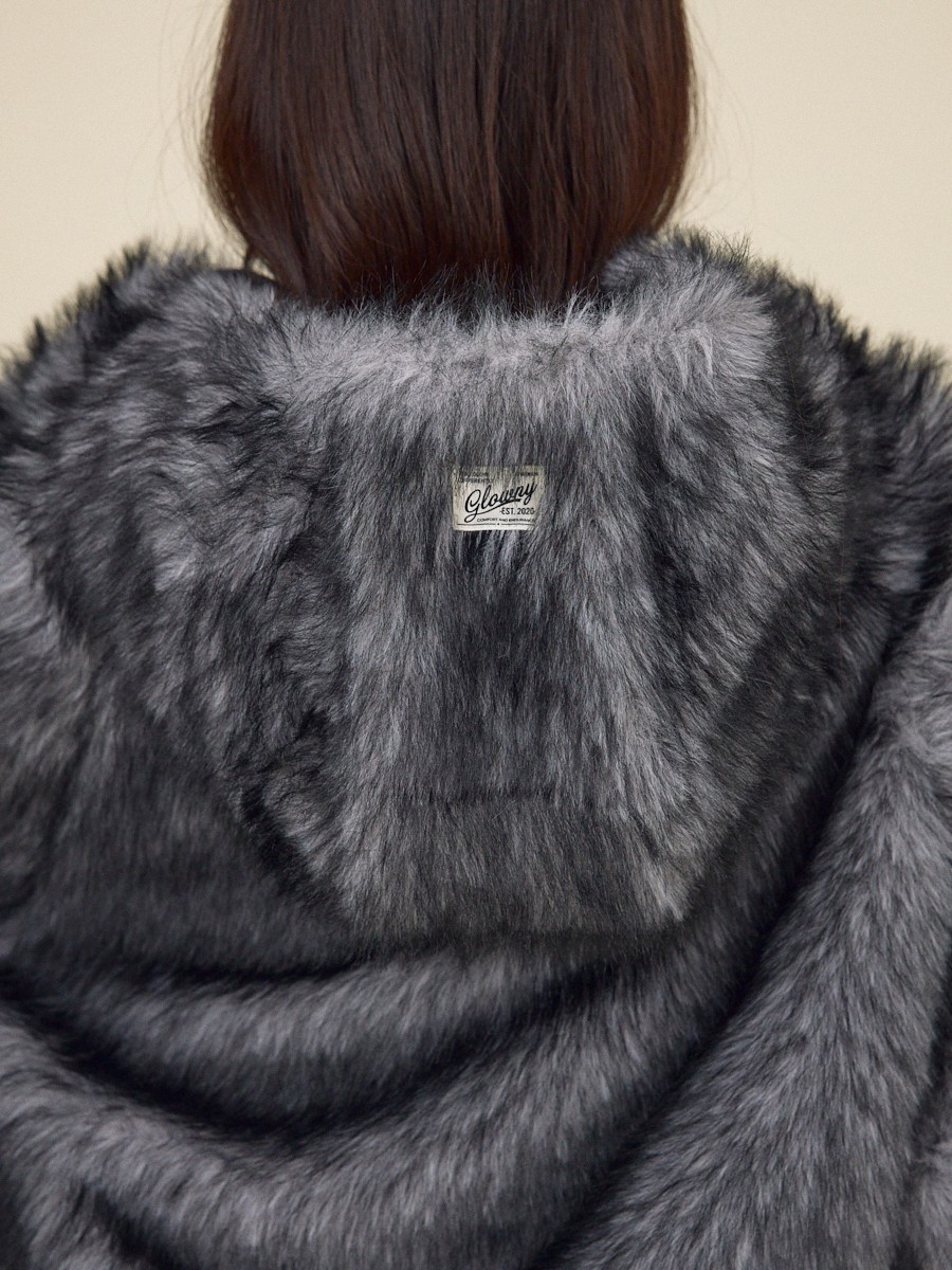 MUSINSA公式 | GLOWNY MOOR REVERSIBLE FUR JACKET (CHARCOAL)