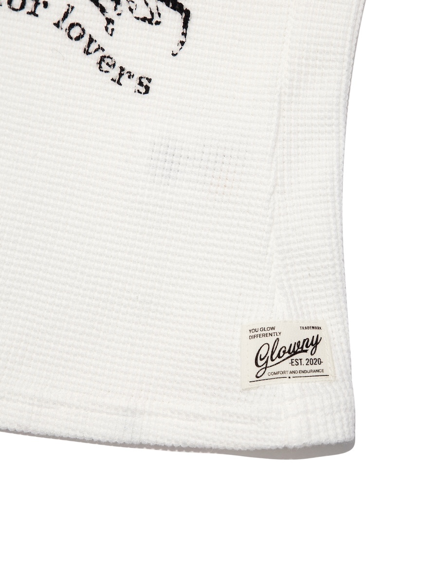 Glowny テキサスワッフルロングスリーブ韓国 TEXAS WAFFLE LONG SLEEVE-WHITE | ファッション通販サイト NUGU