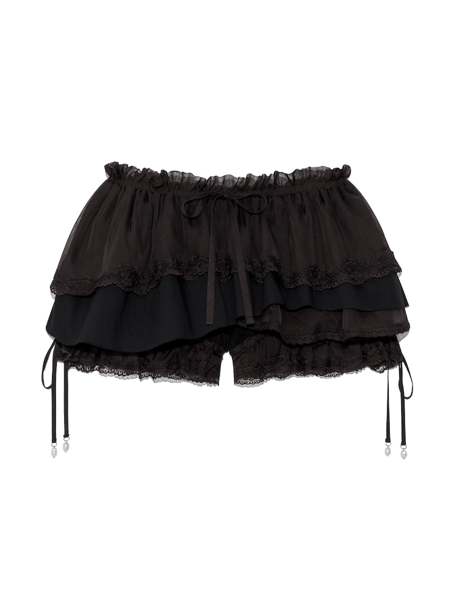 글로니(GLOWNY) SCALLOPED LACE MINI SKORT (BROWN) - 사이즈 & 후기