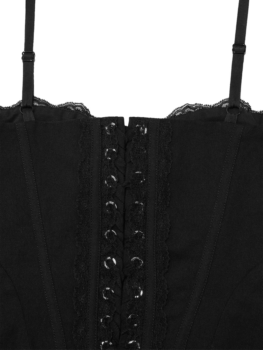MUSINSA | GLOWNY BLOOMING CORSET TOP (BLACK)