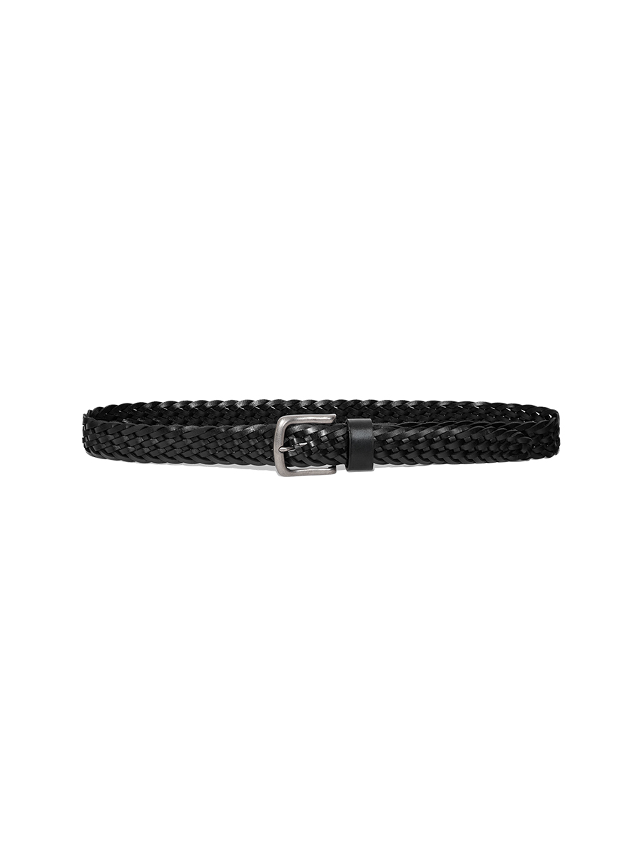 MUSINSA | GLOWNY G CLASSIC BRAIDED BELT (BLACK)