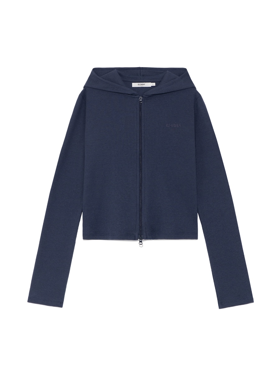 MUSINSA公式 | GLOWNY G CLASSIC ESSENTIAL RIB ZIP-UP (NAVY)